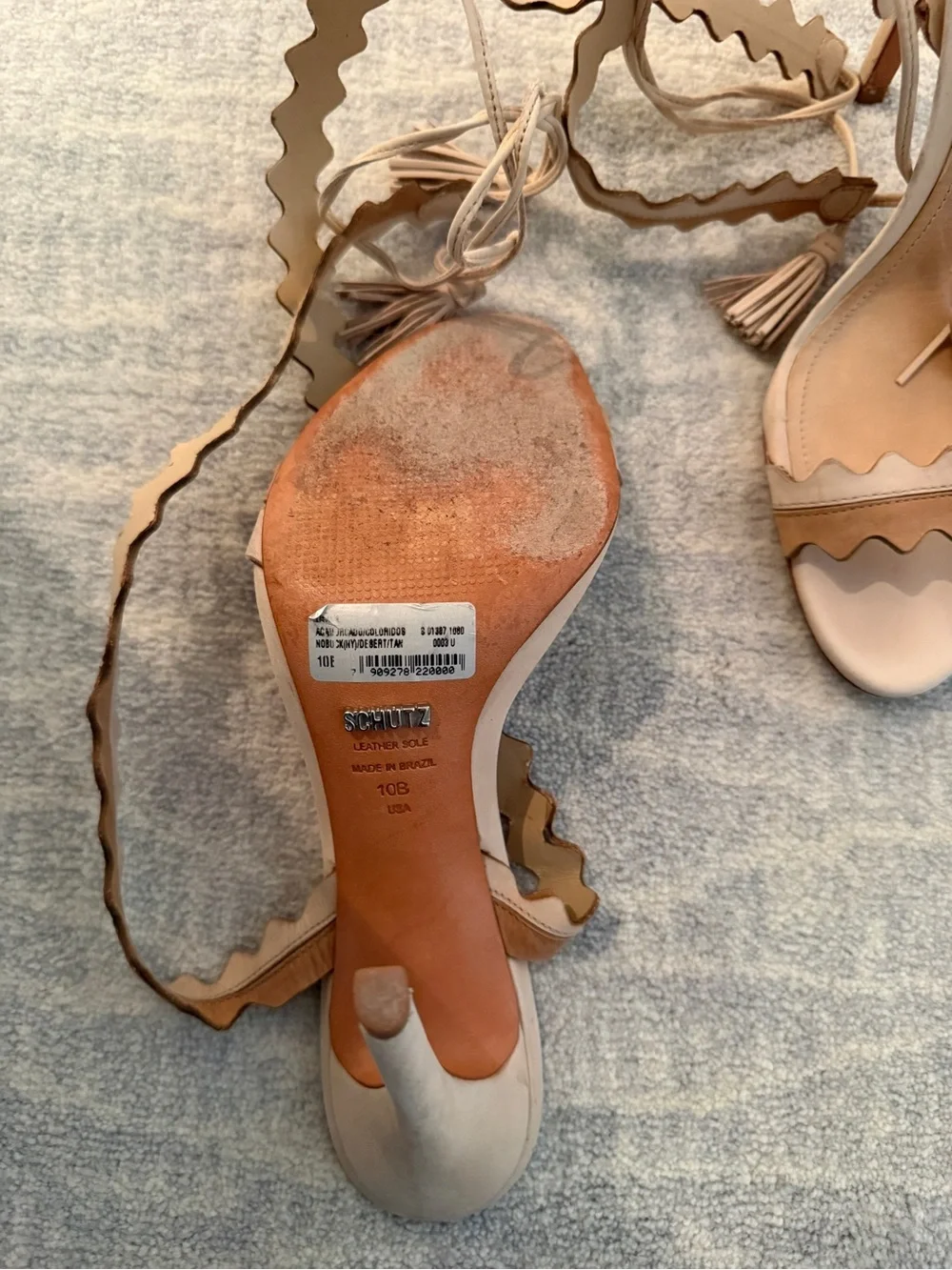 SCHUTZ LISANA HEEL IN DESERT& TANINO II, Size 10